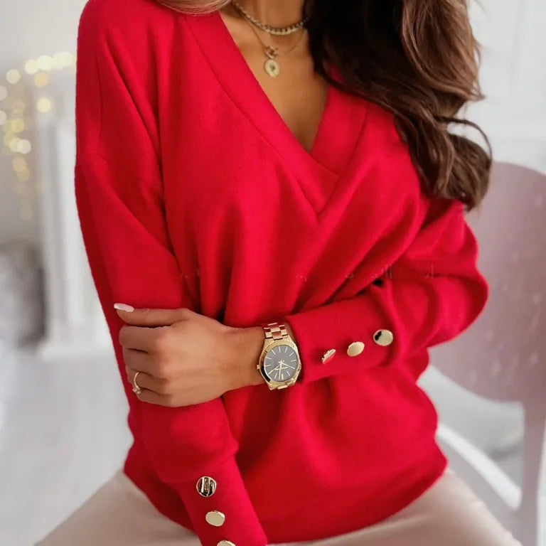 Abelie™ Maglione con scollo a V da donna