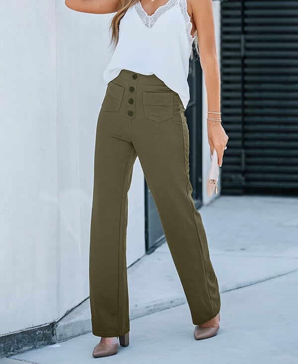 Adona™ Pantaloni elasticizzati a vita alta