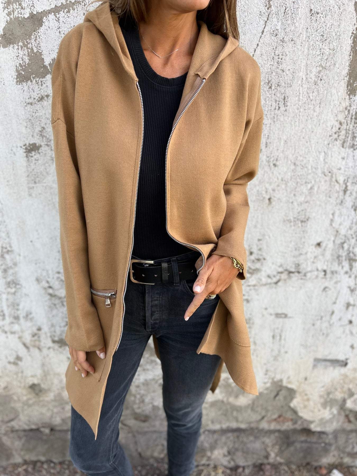 Alaina Côté™ Giacca con cappuccio e cerniera a metà lunghezza