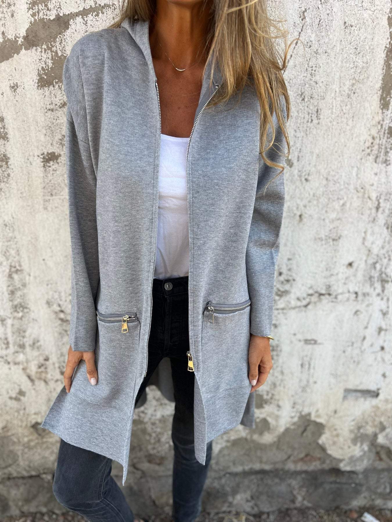 Alaina Côté™ Giacca con cappuccio e cerniera a metà lunghezza