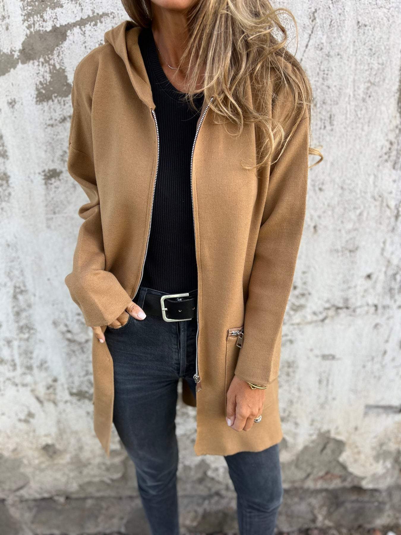 Alaina Côté™ Giacca con cappuccio e cerniera a metà lunghezza