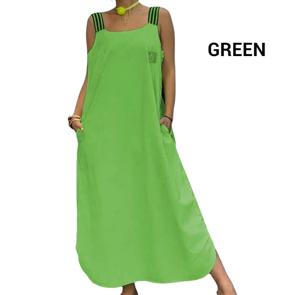 Ave Prada™ Maxi abito con spalline larghe e tasche