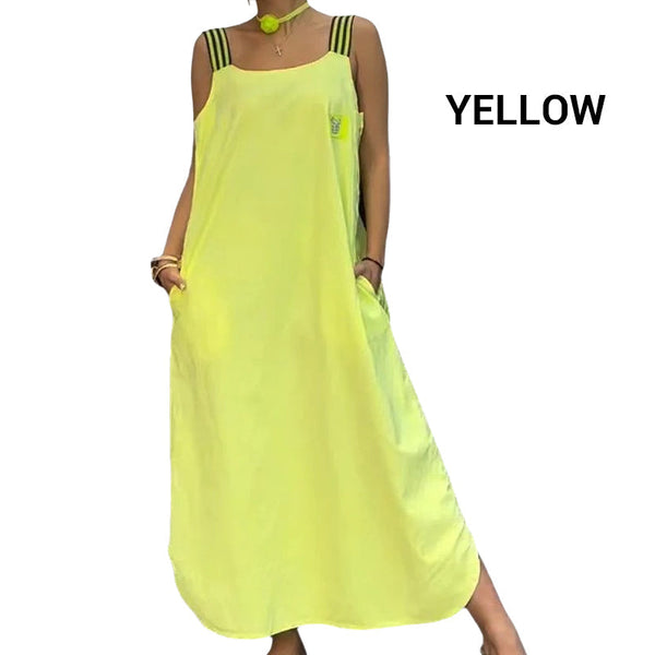 Ave Prada™ Maxi abito con spalline larghe e tasche