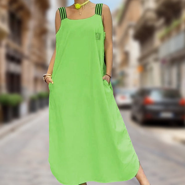 Ave Prada™ Maxi abito con spalline larghe e tasche