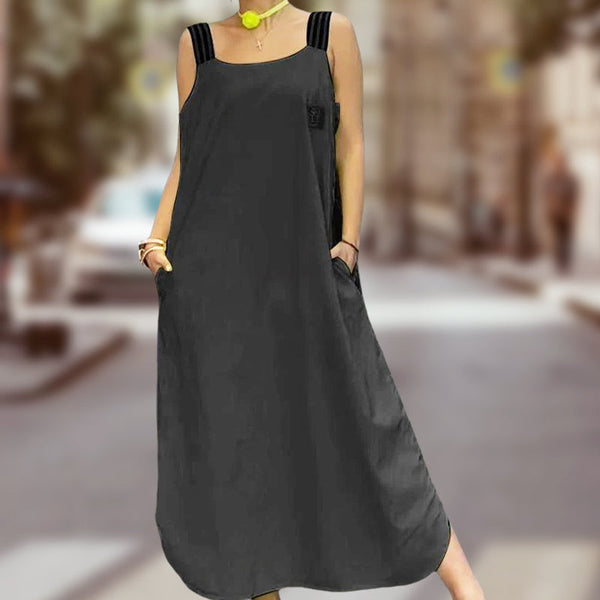 Ave Prada™ Maxi abito con spalline larghe e tasche