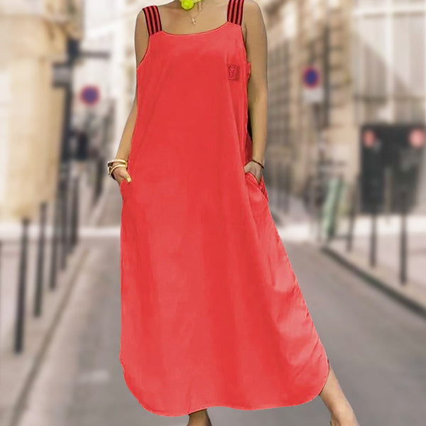 Ave Prada™ Maxi abito con spalline larghe e tasche