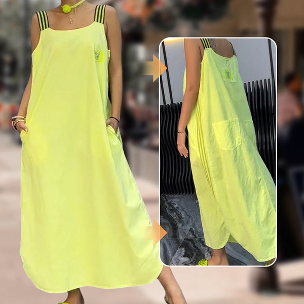 Ave Prada™ Maxi abito con spalline larghe e tasche
