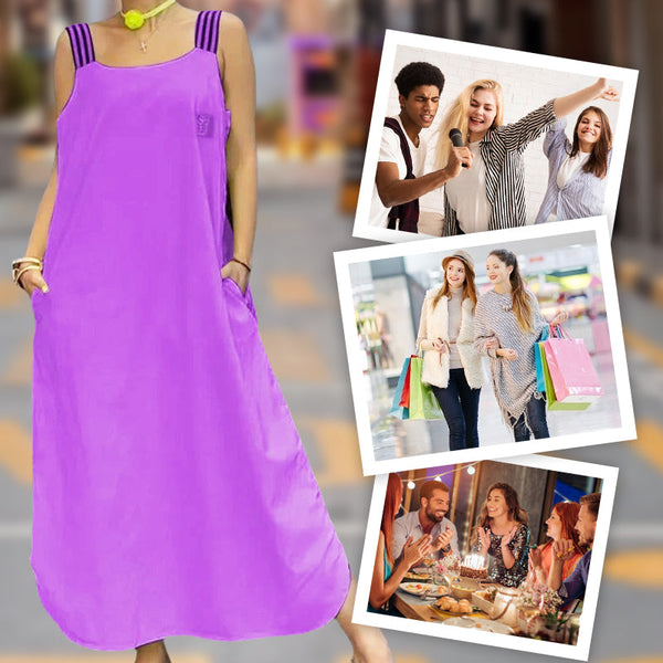 Ave Prada™ Maxi abito con spalline larghe e tasche