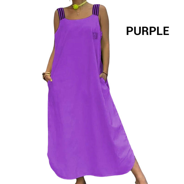Ave Prada™ Maxi abito con spalline larghe e tasche