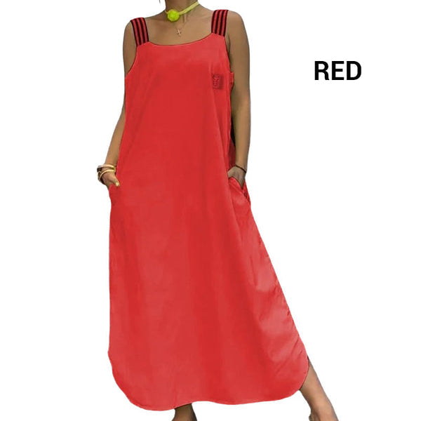 Ave Prada™ Maxi abito con spalline larghe e tasche
