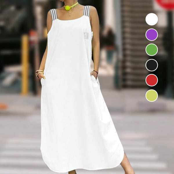 Ave Prada™ Maxi abito con spalline larghe e tasche
