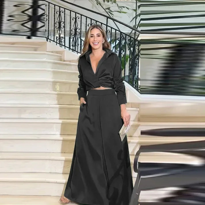 Aza Cerami™ Abito casual con risvolto da donna