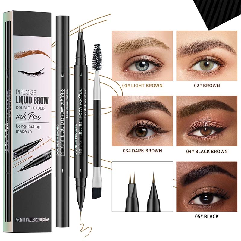 BrowFork™ Matita per sopracciglia impermeabile 2 in 1 con pennello
