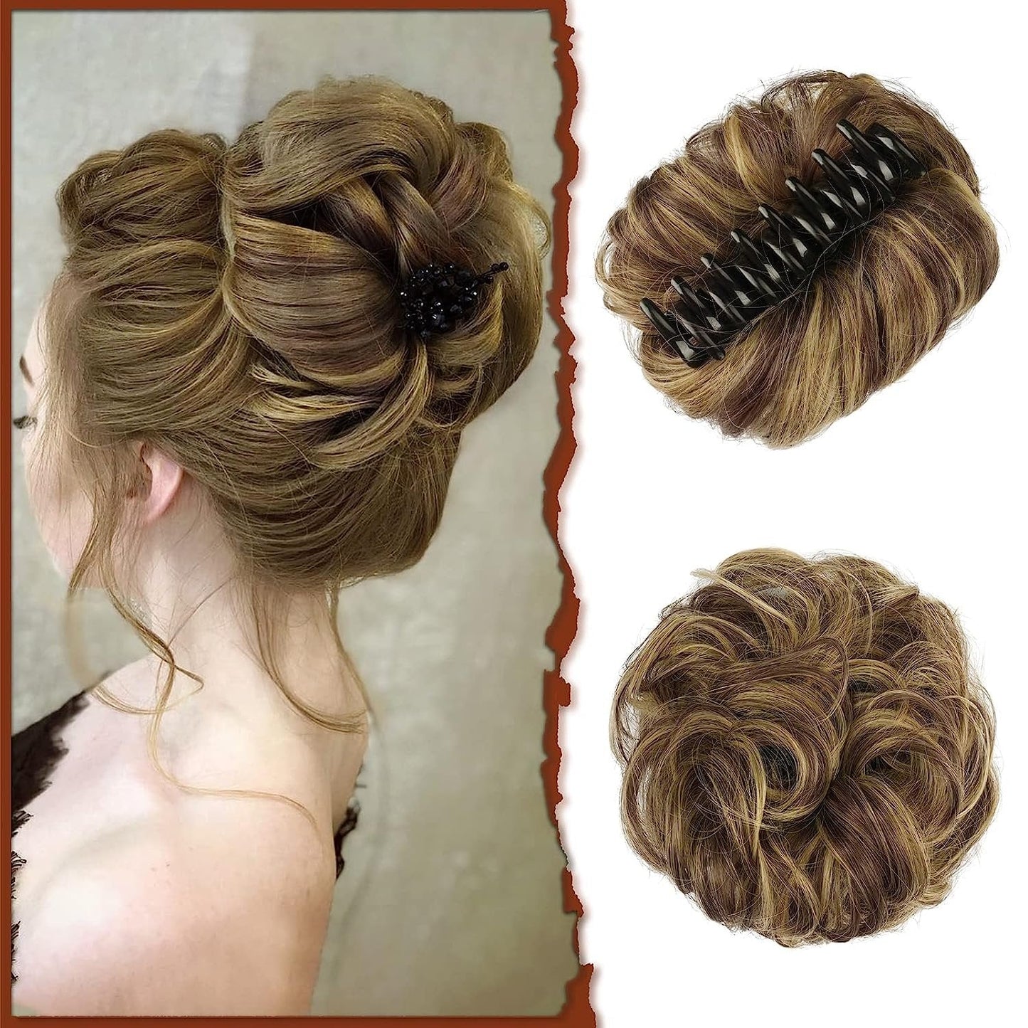 BunClip™ Chignon disordinato con clip a forma di artiglio sui capelli