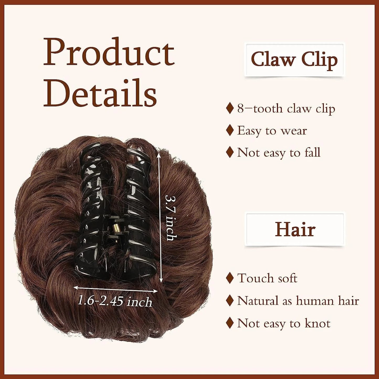 BunClip™ Chignon disordinato con clip a forma di artiglio sui capelli