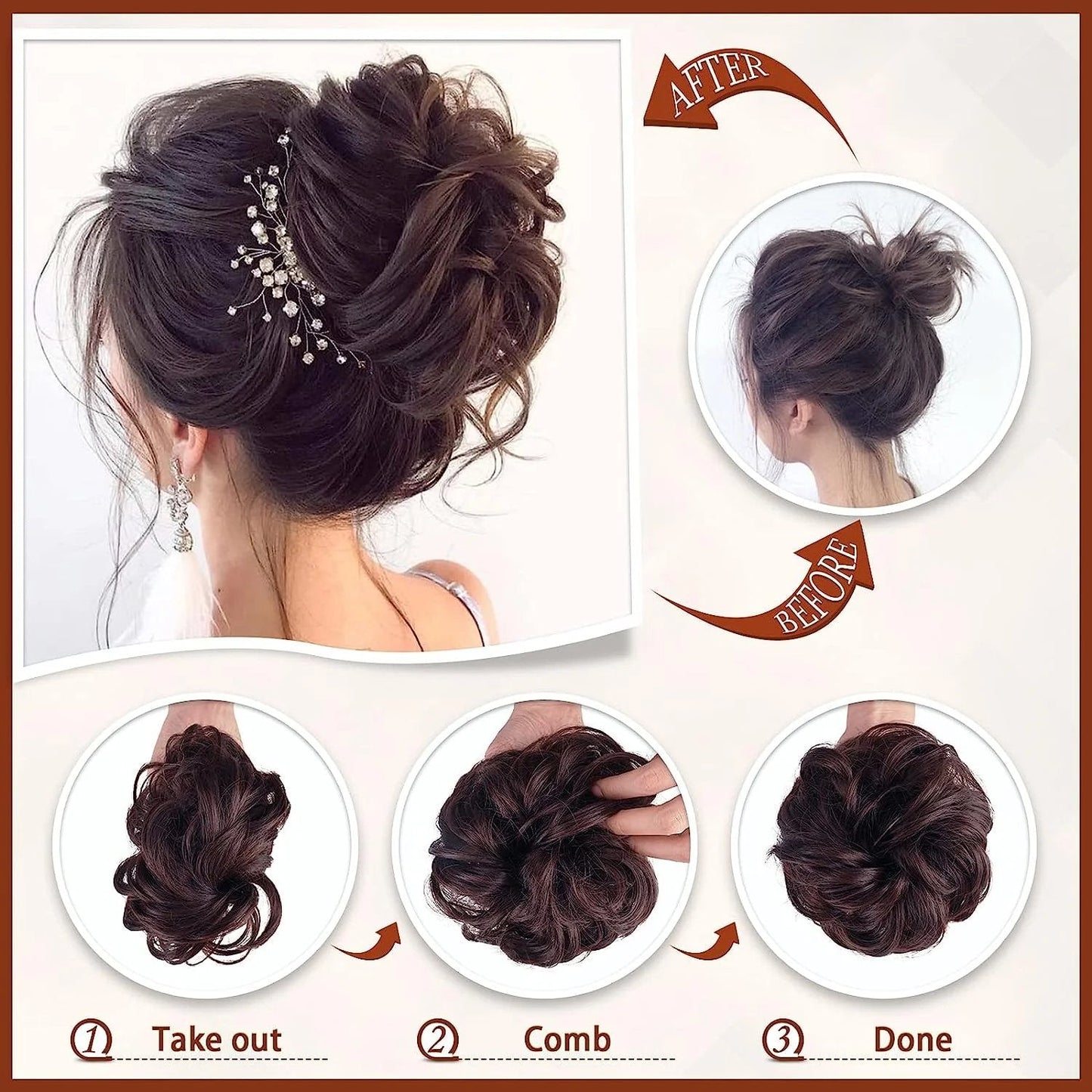 BunClip™ Chignon disordinato con clip a forma di artiglio sui capelli