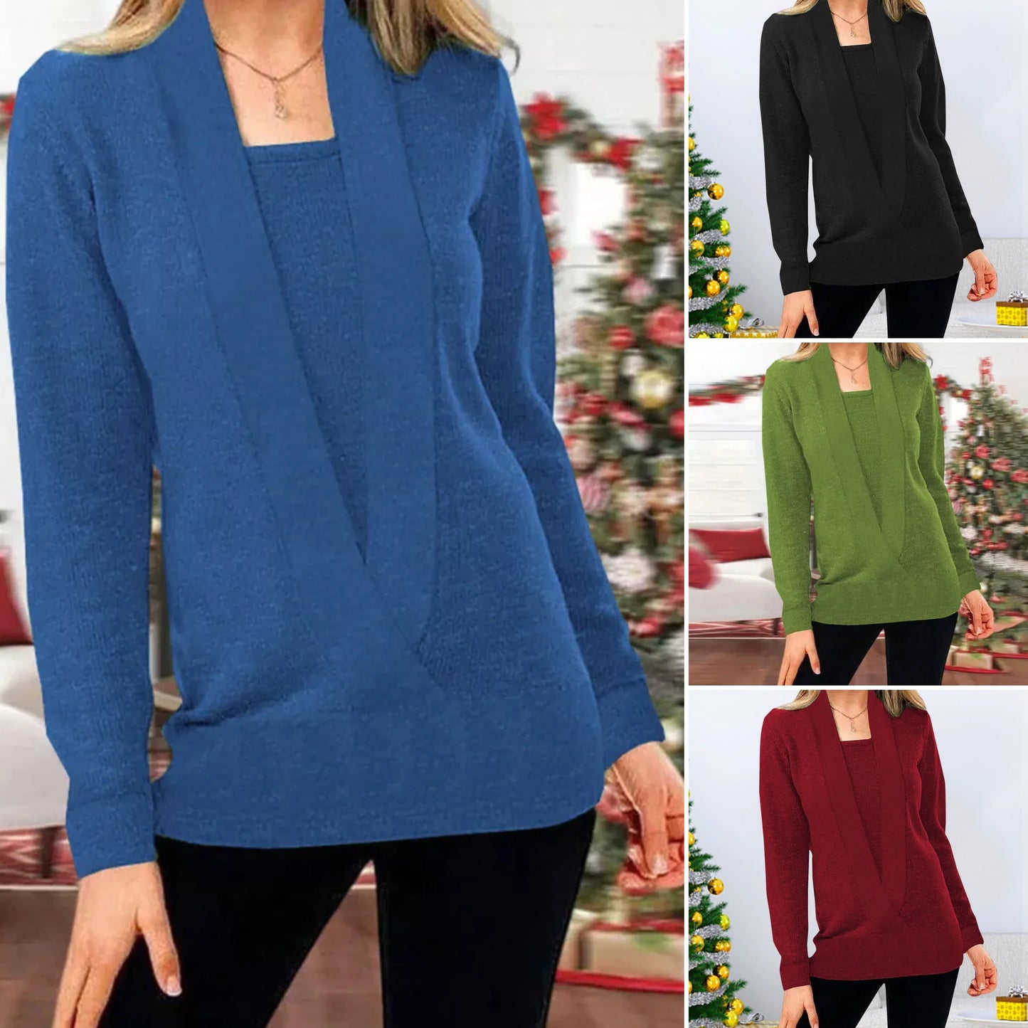 Cloe Balli™ Maglione lavorato a maglia tinta unita da donna