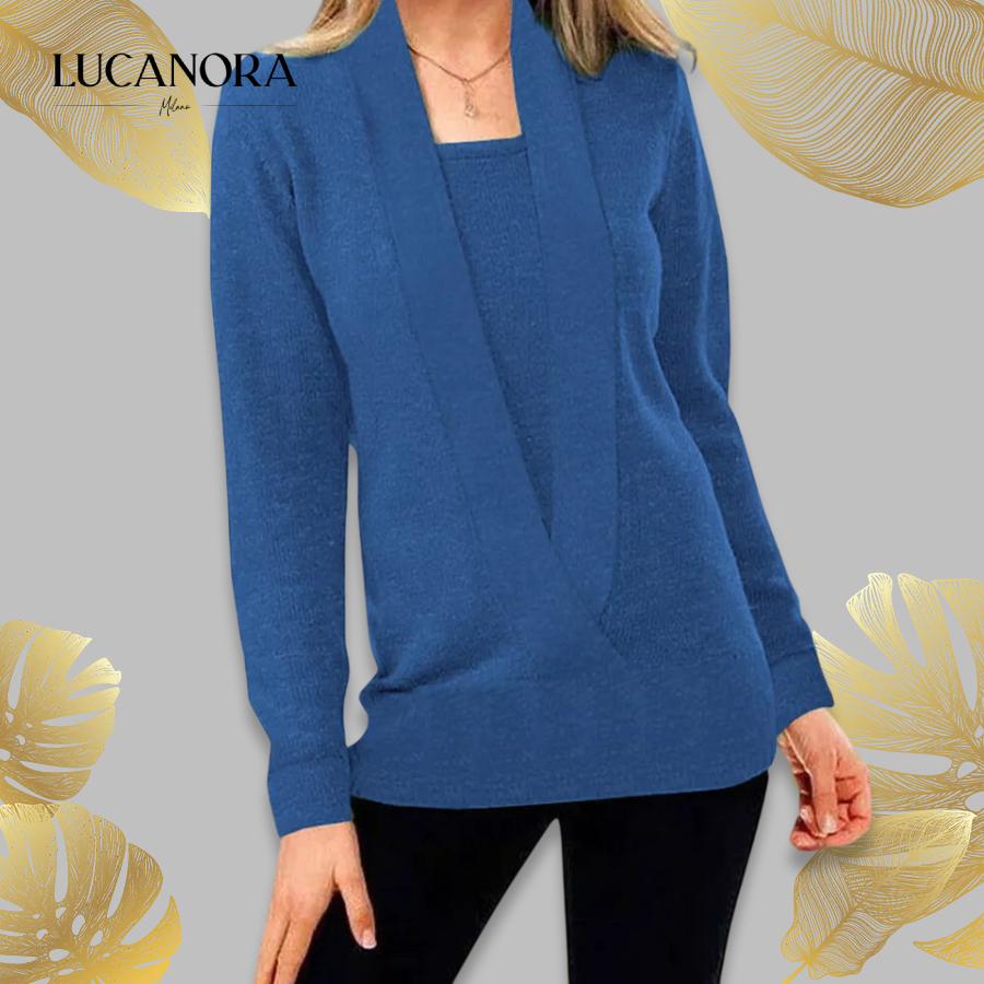 Cloe Balli™ Maglione lavorato a maglia tinta unita da donna