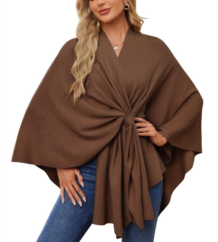 Dalida Testo™ Elegante sciarpa che avvolge il morbido maglione poncho