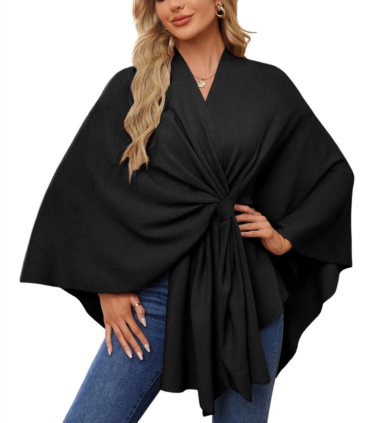 Dalida Testo™ Elegante sciarpa che avvolge il morbido maglione poncho