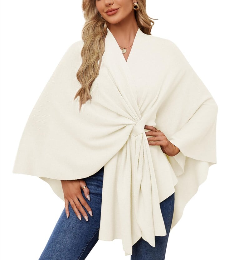 Dalida Testo™ Elegante sciarpa che avvolge il morbido maglione poncho