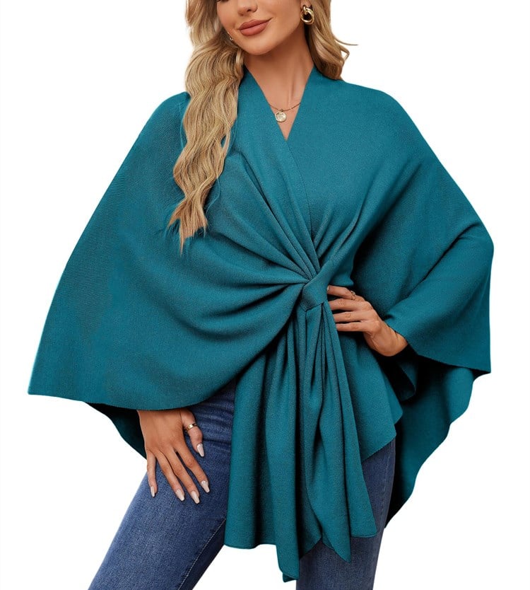 Dalida Testo™ Elegante sciarpa che avvolge il morbido maglione poncho