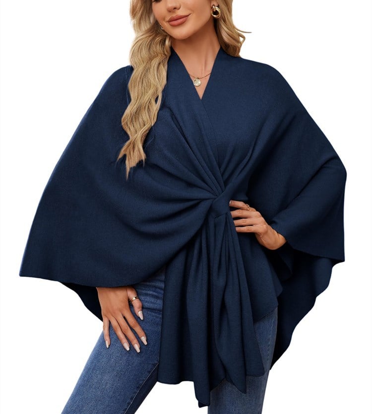 Dalida Testo™ Elegante sciarpa che avvolge il morbido maglione poncho