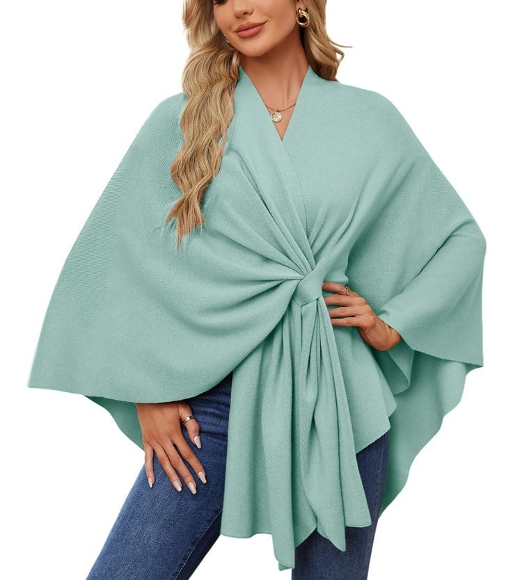 Dalida Testo™ Elegante sciarpa che avvolge il morbido maglione poncho