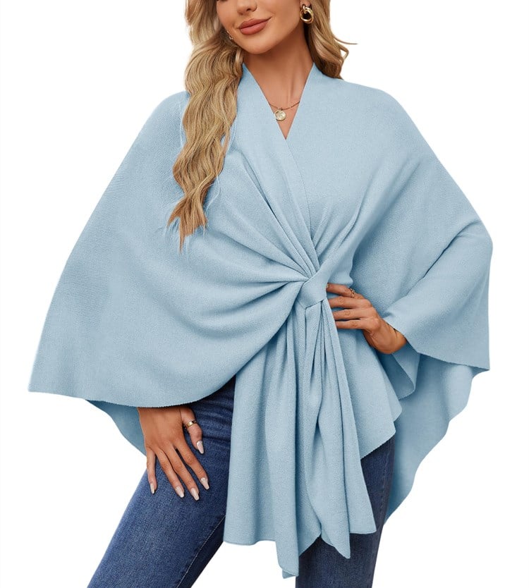 Dalida Testo™ Elegante sciarpa che avvolge il morbido maglione poncho