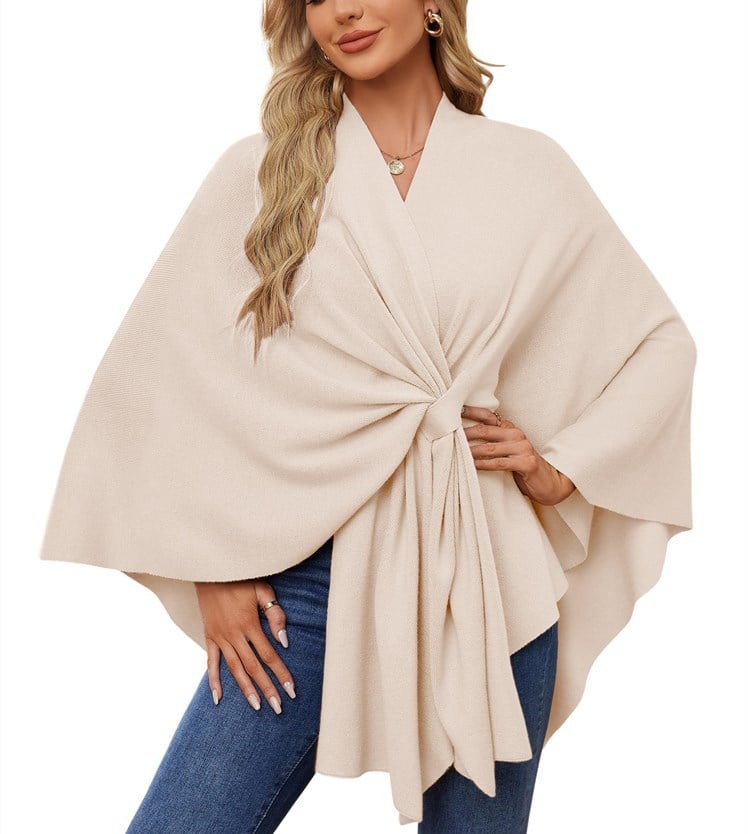 Dalida Testo™ Elegante sciarpa che avvolge il morbido maglione poncho