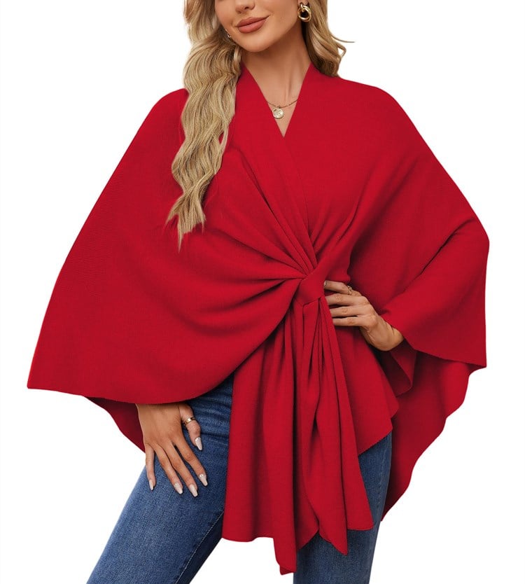 Dalida Testo™ Elegante sciarpa che avvolge il morbido maglione poncho