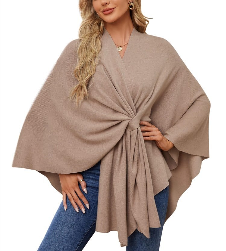 Dalida Testo™ Elegante sciarpa che avvolge il morbido maglione poncho