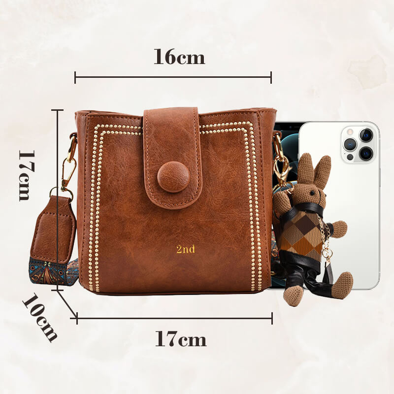 Dulina Rosa™ Borsa vintage con tracolla regolabile