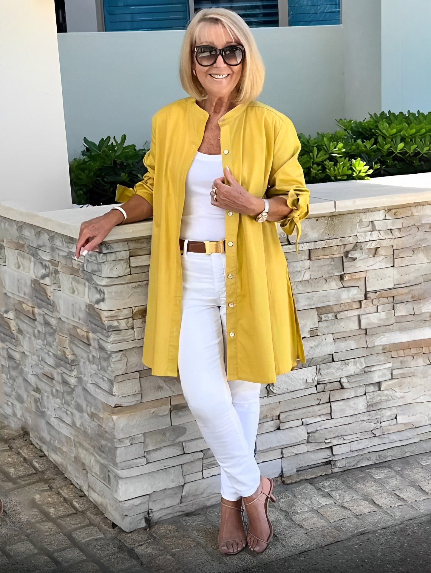 Flora Di Mascio™ Giacca-camicia lunga da donna alla moda