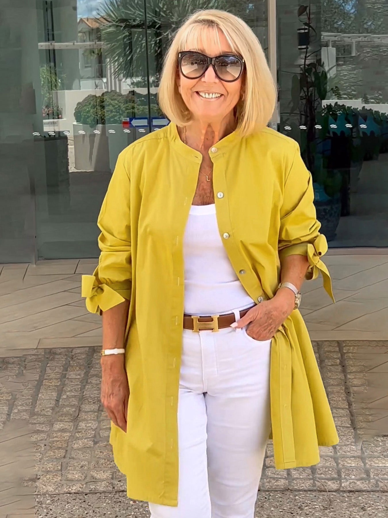 Flora Di Mascio™ Giacca-camicia lunga da donna alla moda