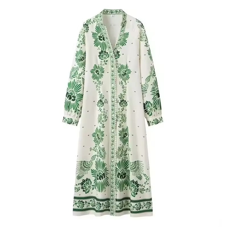 Flora Recine™ Abito donna boho con scollo a V