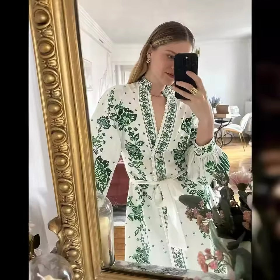 Flora Recine™ Abito donna boho con scollo a V