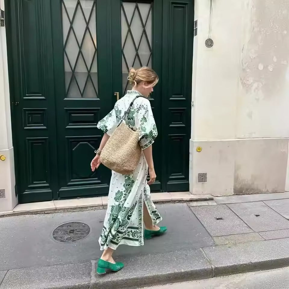 Flora Recine™ Abito donna boho con scollo a V