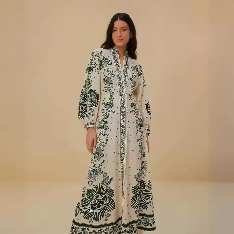 Flora Recine™ Abito donna boho con scollo a V