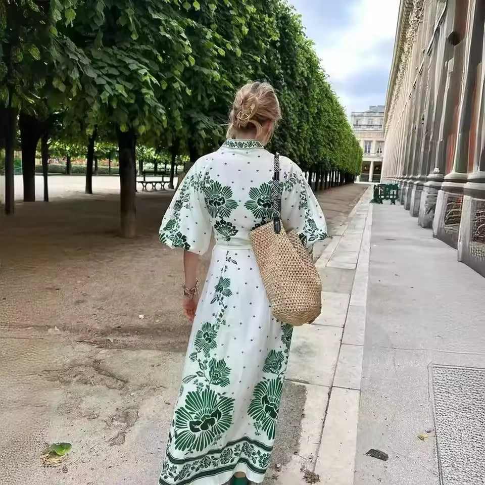 Flora Recine™ Abito donna boho con scollo a V