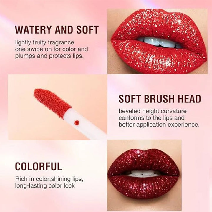 GlossiFlex™ Rossetto liquido metallizzato con glitter diamantati