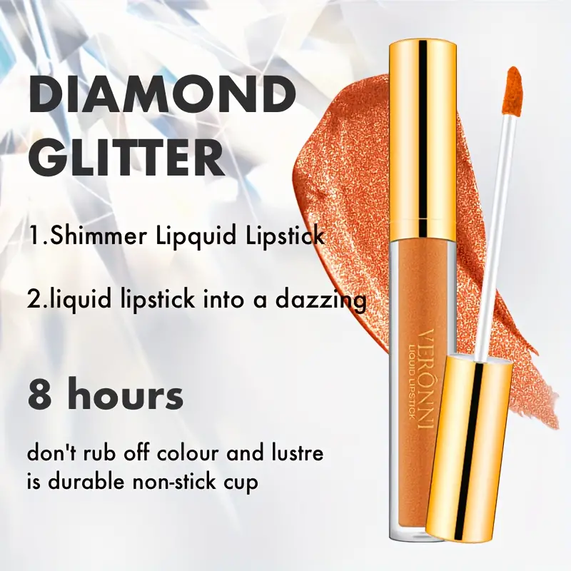 GlossiFlex™ Rossetto liquido metallizzato con glitter diamantati