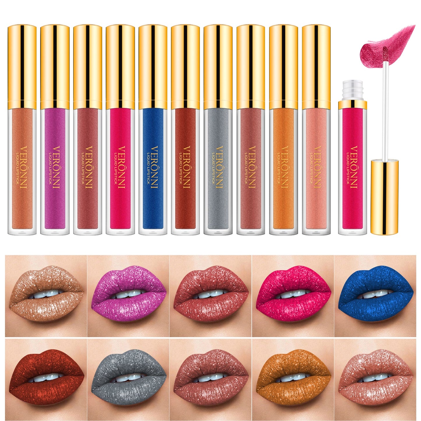 GlossiFlex™ Rossetto liquido metallizzato con glitter diamantati