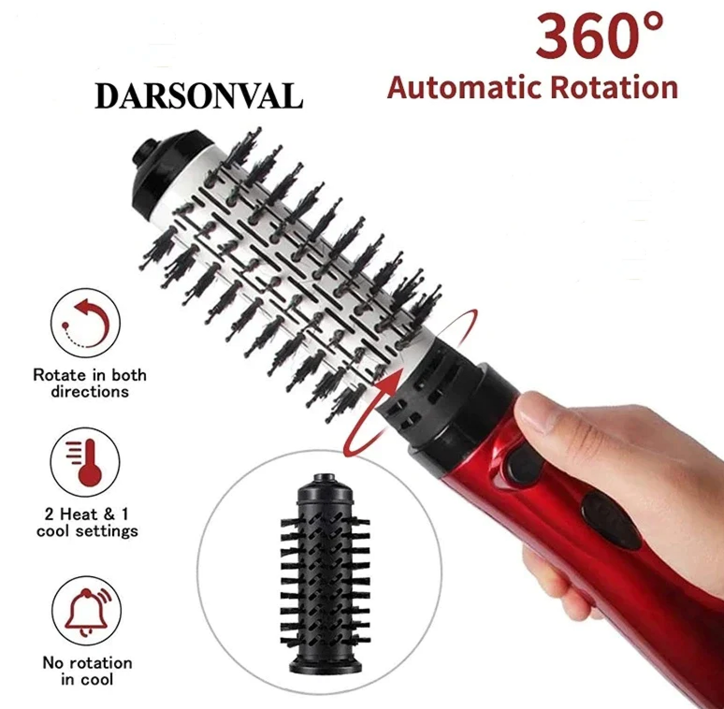 Hair Glam™️ Spazzola rotante, styler e asciugacapelli 3 in 1