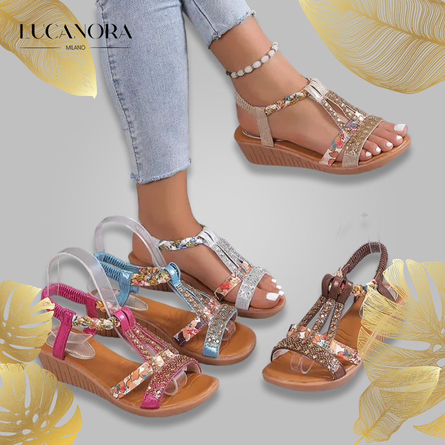 Héloïse Ross™ Sandali estivi con strass e punta aperta