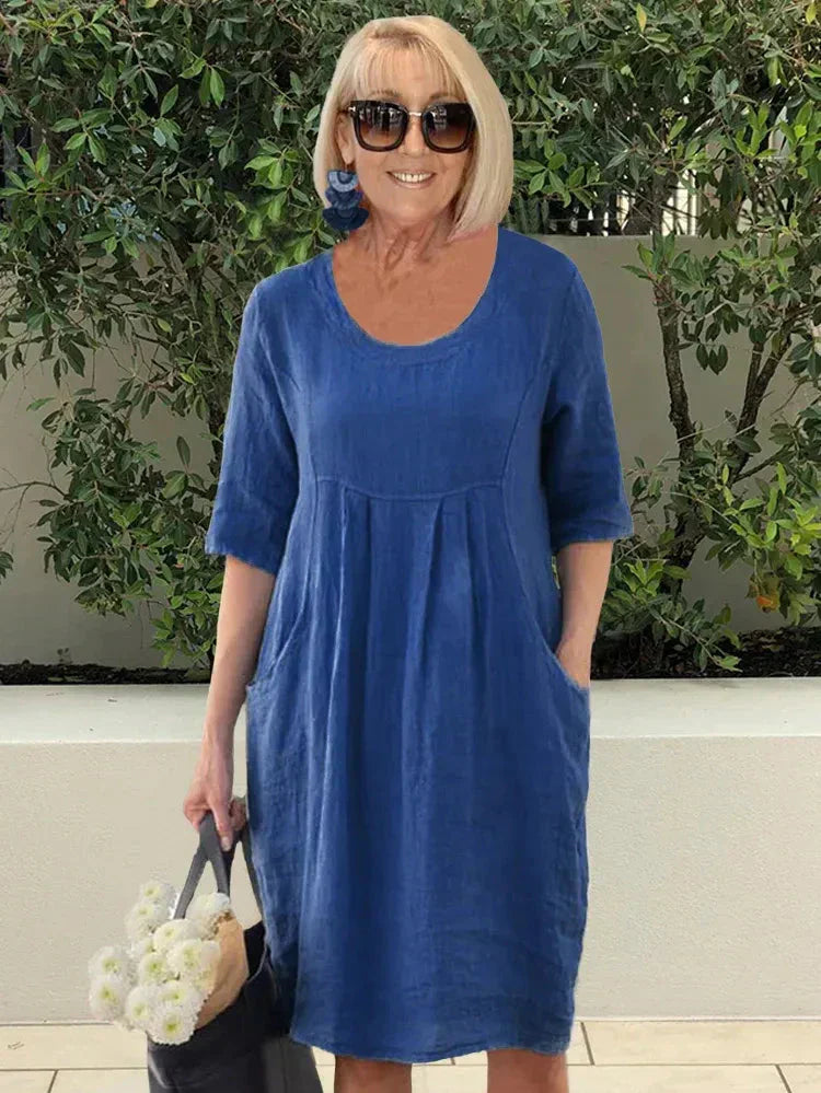 Isa™ Abito midi a tunica primaverile con tasche