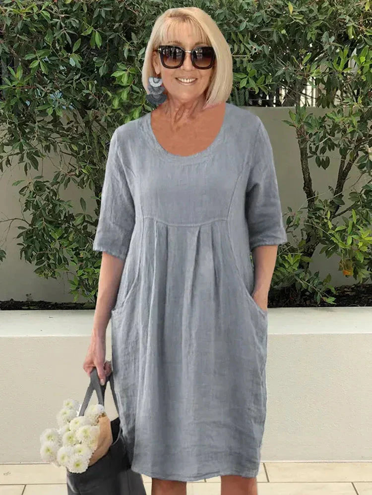 Isa™ Abito midi a tunica primaverile con tasche
