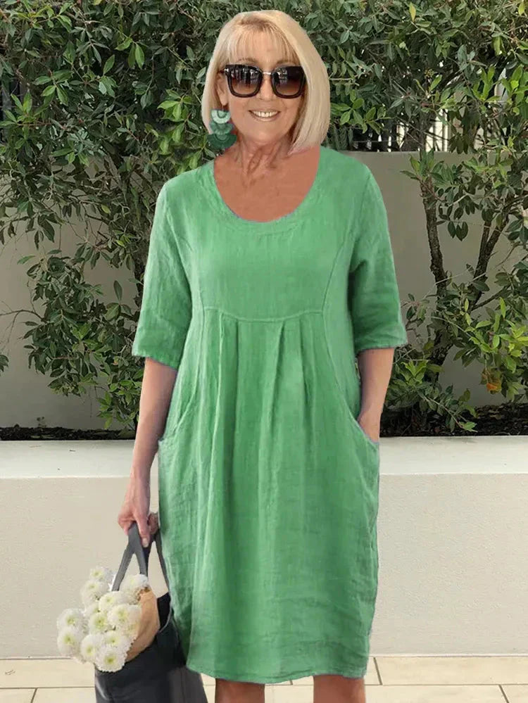 Isa™ Abito midi a tunica primaverile con tasche