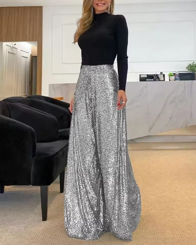 Liana Carta™ Pantaloni a gamba larga con paillettes scintillanti