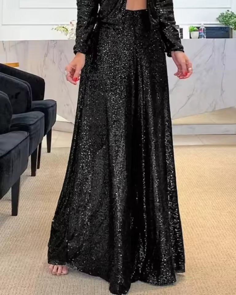 Liana Carta™ Pantaloni a gamba larga con paillettes scintillanti